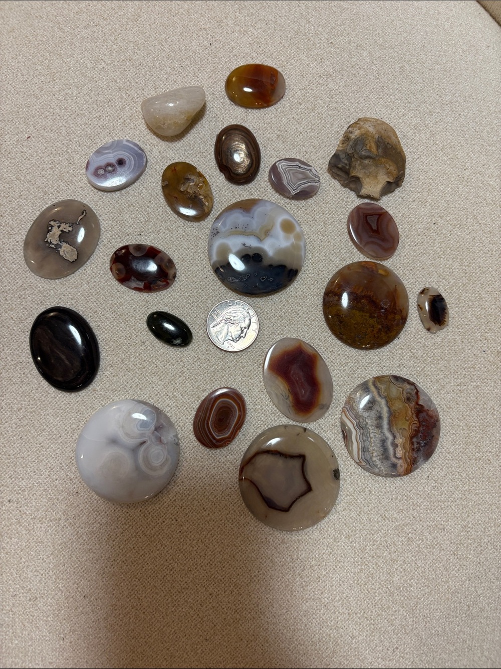 20pc Polished Agate & Jasper Cabochon Crystal Lot